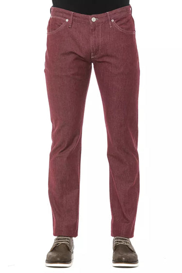 Elegant Super Slim Burgundy Trousers